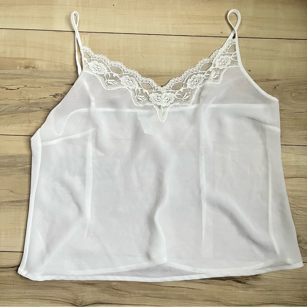 Coldwater Creek White Lace Camisole coquette